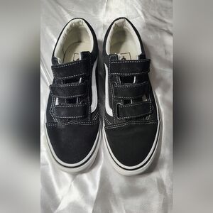 Kids Black Velcro Sneakers